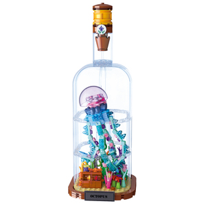 Set di Costruzioni 325 Pezzi Polpo in Bottiglia Galleggiante con Luce Notturna LED, Giocattolo STEM per Bambini, Decorazione Casa, Regalo - Product Image 1