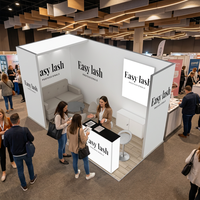 Stand d'exposition modulaire portable 10x20 en tissu silicone, système en aluminium, installation facile pour salon professionnel