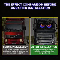 Lampe de décoration LED adhésive pour pare-brise arrière de voiture, effet yeux de démon, vente en gros OEM, pour berlines, SUV et camions