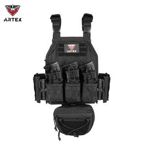 Gilet tactique de protection individuelle ARTEX Black Molle à libération rapide, gilet de sécurité pour hommes, porte-plaques - Product Image 1