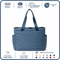 Sac fourre-tout de travail léger avec poche rembourrée pour ordinateur portable, poches latérales pour bouteille d'eau, poche RFID pour passeport, pour le bureau et les voyages, OEM ODM