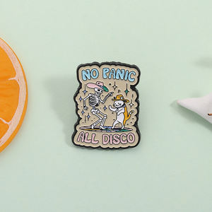 无恐慌全迪斯科猫胸针珐琅别针万圣节骷髅猫跳舞胸针翻领徽章饰品礼品批发 - Product Image 2