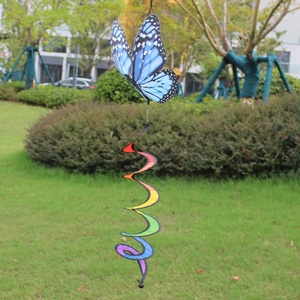 Nouveaux jardins de camping en plein air décorés d'ornements rotatifs de moulin à vent en tissu rotatif de papillon arc-en-ciel coloré vente en gros - Product Image 6