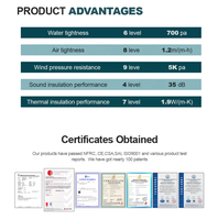 Fenêtre coulissante personnalisée Certification NFRC AS2047 Fenêtres coulissantes en aluminium à double vitrage et fenêtres en aluminium