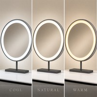 Ensemble de meubles de coiffeuse en MDF de qualité E1 avec plateau en pierre frittée, miroir LED trois couleurs et tiroirs à fermeture douce pour chambre à coucher