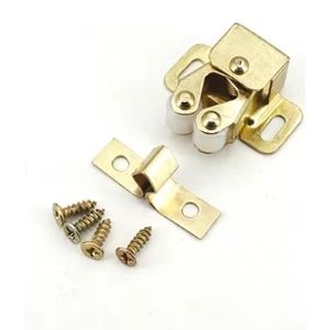 Cierres para Muebles con Doble Resorte de Rodillo, Latón, 6 Plateados, 6 Dorados, Tornillos Incluidos, Cierre Seguro, Hecho en Italia - Product Image 3