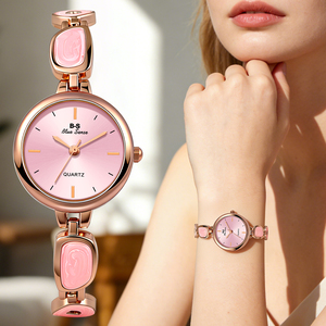 Montres à quartz de luxe pour femmes W154 Goldie, style chinois simple, bracelet en alliage, cadran en verre, boîtier épais, montres pour femmes - Product Image 1