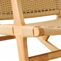 Fauteuil à bascule décontracté en rotin tressé avec accoudoirs, style nordique, pour balcon, salon, bar ou salle à manger