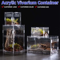 Vivarium en acrylique sophistiqué avec verrou magnétique de sécurité, ventilation croisée, anti-évasion, habitat minimaliste portable