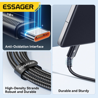 ESSAGER ES-X45 Tressé 1M 2M Usb a à C 6A 120W Données Type C Câble de Charge Super Rapide pour Xiaomi Redmi