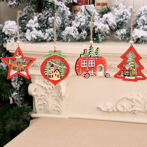 Christmas decorations, Christmas <b>tree</b> ornaments, wooden colorful <b>light</b>-<b>up</b> ornaments, Christmas <b>tree</b> decorations, small gifts - Product Image 1