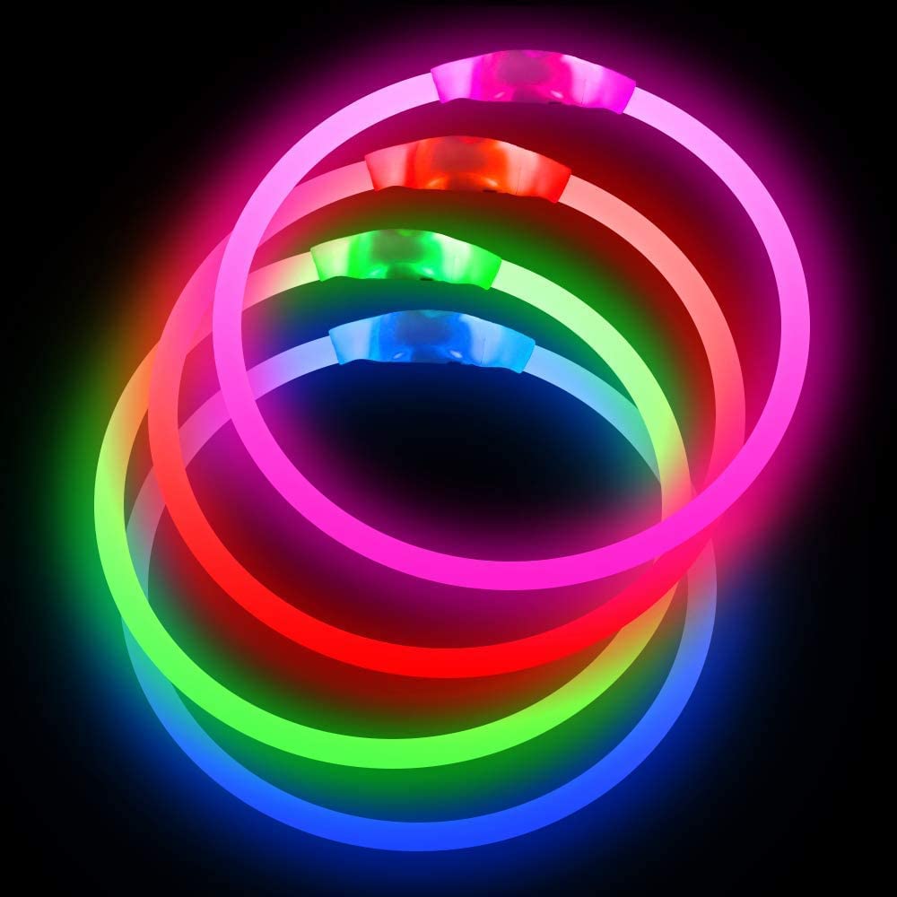 Mega C Rechargeable LED Dog Collar - USB Rechargeable Flash Dog Necklace Light Up Pet Safety Collar