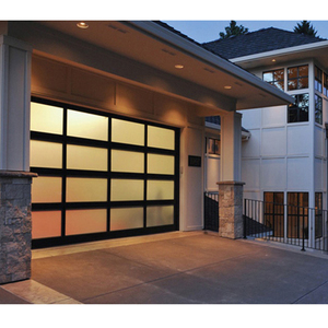 <span class=keywords><strong>Porte</strong></span> de <span class=keywords><strong>garage</strong></span> moderne en aluminium imperméable avec verre isolant thermique transparent et design pliant contemporain - Product Image 5