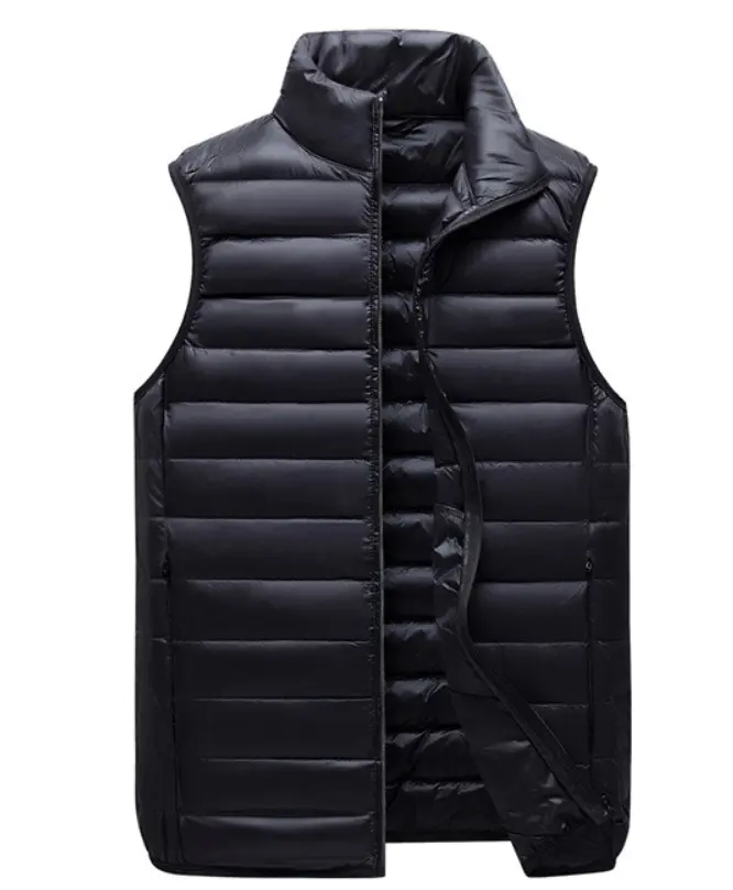 Down Vest Men Unisex Men's Packable Ultra-light Weight Black Custom Logo Bubble Quilted Cotton Puffer Duck Goose Down Vest