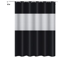 Rideau de douche en tissu imperméable avec design de couture boutonnière tendance pour salle de bain