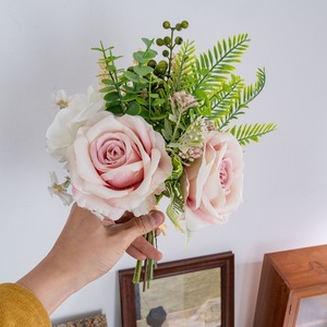 CallaFloral <b>Artificial</b> Rose <b>Bouquet</b> Wall Decor Wedding Home Decor Plastic Woven Fabric CF01361A - Product Image 2