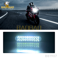 Ampoule de phare LED à 24 ampoules, blanc jaune stroboscopique, phares LED métalliques, lampe 12V pour moto, accessoires Haojue