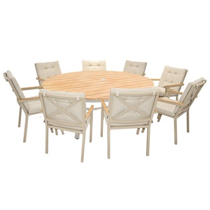 Nouveau design, table à manger à rallonge en aluminium pour jardin et restaurant, ensemble de table à manger en aluminium 8 places avec fauteuil de salle à manger - Product Image 5