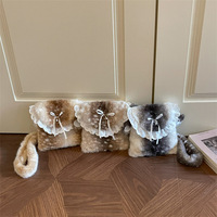 Sac bandoulière carré en fausse fourrure style coréen pour fille, série cerf tacheté, sac à bandoulière en peluche pour téléphone portable, idéal pour l'hiver