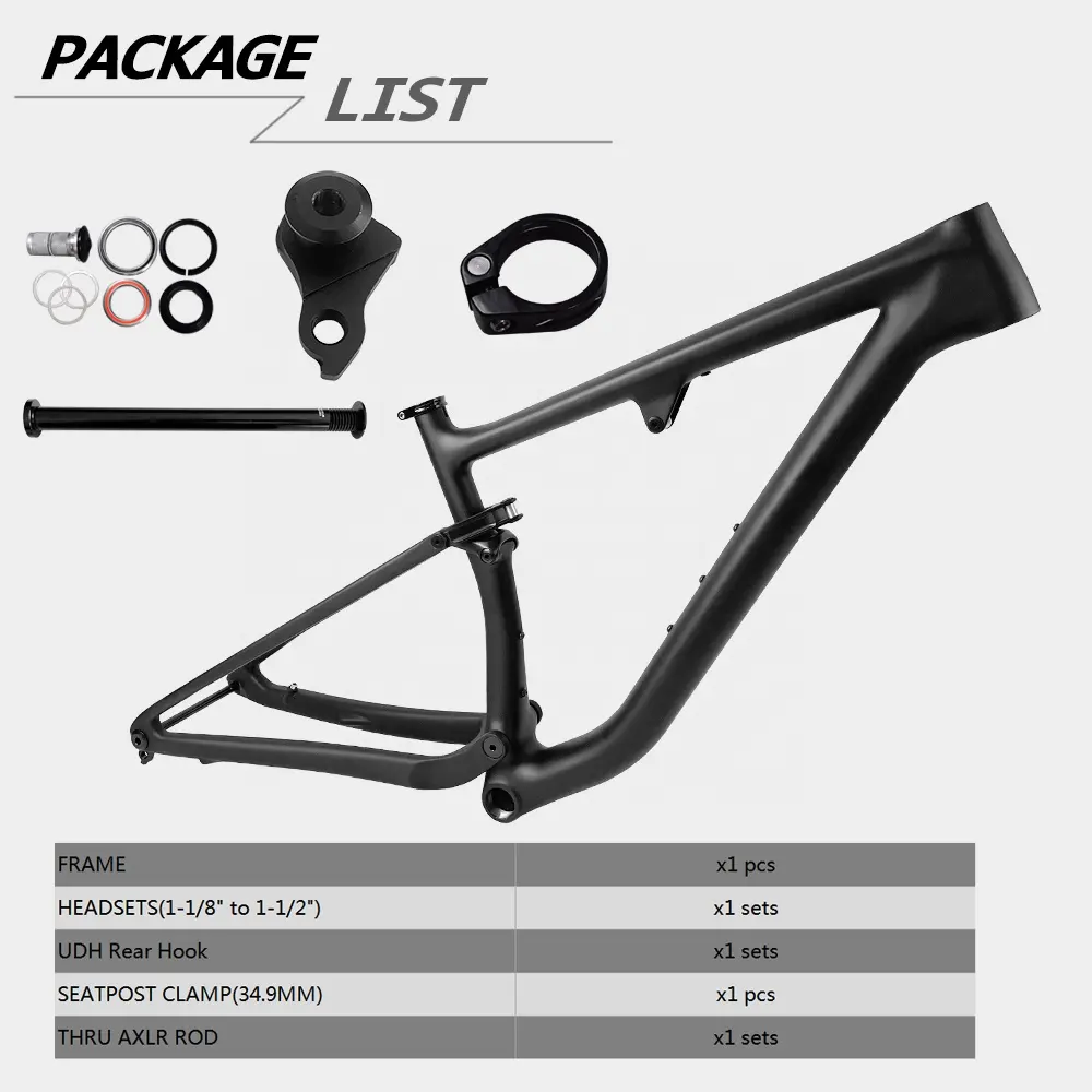 29er T1100 đầy đủ hệ thống treo xe đạp leo núi khung tăng thông qua trục 148*12 khung sợi carbon UD BSA XC du lịch 100mm MTB Khung Carbon