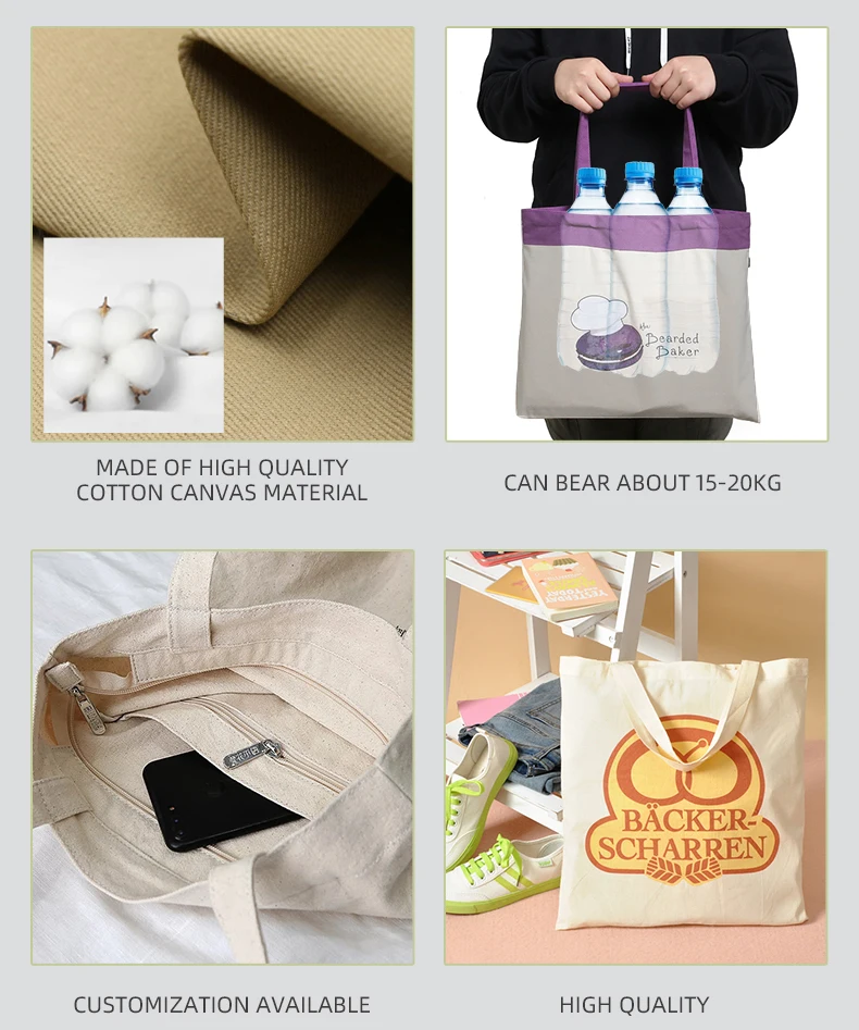 2022 Hot Selling Canvas Bag Beach Shopping Bag Tote Tote Bag Pocket