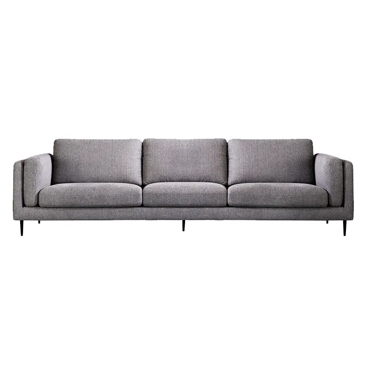 gray modern long 3 seater living room furniture classical fabric couch sofa for living room