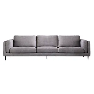 Grijs Moderne Lange 3 Zits Woonkamer Meubels Klassieke Stof Couch Sofa Voor Woonkamer