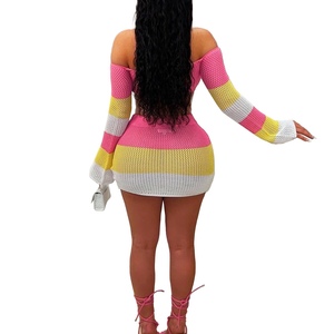 ชุดเซ็ต 2 ชิ้น กระโปรงทรงเข้ารูปถักโครเชต์ลายหัวใจหลากสีทำมือสำหรับผู้หญิง แฟชั่น - Product Image 2