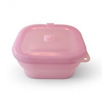 Conteneur alimentaire pliable en silicone de 1000 ml, boîte à lunch pliable, bol pliable avec couvercle pour le camping et les voyages