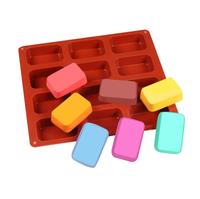 12 trous forme carrée moules à gâteaux en silicone maison bricolage savon à la main moule réutilisé gâteau au chocolat bougie moule outils de cuisson