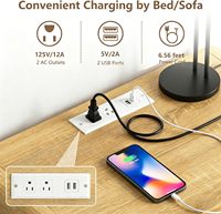 Table de chevet intelligente avec chargeur sans fil, lampe LED, tiroirs cannelés, rangement ouvert, mobilier de chambre moderne, vente en gros OEM