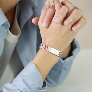 Bracelet médical en acier inoxydable élastique de 12mm pour <span class=keywords><strong>homme</strong></span>, vente en gros - Product Image 4