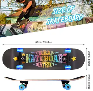 31 Pro Skateboard completo 7 strati di legno di acero Skateboard Deck per sport estremi e all'aperto