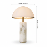 Lampe de table moderne personnalisée avec base en marbre et abat-jour en tissu, métal + abat-jour en tissu, LED AC, décoration intérieure, chambre, salon, bureau, UE