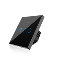 SIXWGH 3-Gang Verre Trempé Smart Touch Switch Factory OEM WiFi pour Tuya Compatible Alexa Google Home Prise en Charge 220V Timing