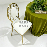 Chaises de banquet empilables de luxe en cuir PU avec coussin, en acier inoxydable doré, écologiques, pour salle à manger, villa, mariage, événement