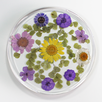 Sous-verres en résine époxy incrustés de fleurs sèches faits à la main de haute qualité TAPIS de tasse de thé créatifs pour un usage quotidien à la maison sous-verres promotionnels