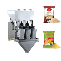 Remplisseuse linéaire à 3 têtes Machine d'emballage automatique pour pesage de granules de thé Riz Maïs Farine Machine d'emballage pour petits grains