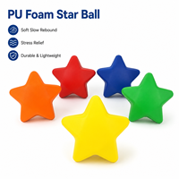 Balle anti-stress en PU en forme d'étoile, balle de préhension pour soulager le stress et les exercices de rééducation, jouet souple en mousse à presser, cadeau promotionnel