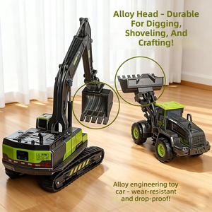 Set de Vehículos de Ingeniería de Aleación para Niños: Excavadora de Juguete, Máquina de Simulación con Gancho, Pala y Grúa, Modelo para Niño - Product Image 4