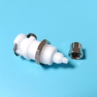 Plastique POM 1/4 "PTF Ferruless Polytube Montage sur panneau Cloison Arrêt rapide Push-In Disconnect PTF Coupling