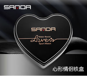 SANDA boîte-cadeau originale pour Couple montres hommes montre accessoire LED boîte de montre numérique Protection boîtes carrées saint valentin - Product Image 2