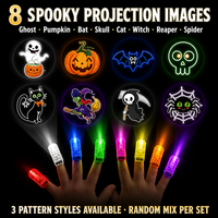 Lampu Proyeksi Jari Halloween Grosir, Cincin LED Menyala, Souvenir Pesta, Trick Treat Anak, Proyeksi Kustom