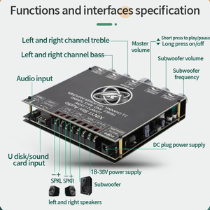Placa amplificadora de 2.1 canales XY-S350H TPA3251, módulo amplificador de potencia para subwoofer de 220W×2+350W, reemplaza al 7498E con control de agudos y graves. - Product Image 3