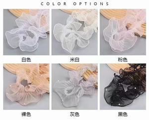 11CM eco-friendly motivo animale con perline Tulle rifiniture in pizzo Lolita in Organza con bordi da festa abbigliamento borse decorazione floreale - Product Image 5