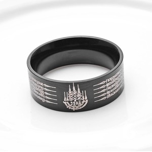 Retro Thai Five Mantra Titanium Steel Ring, Fashionable Stainless Steel Jewelry for Men and Women, Source Factory, <b>Dropshipping</b> - Product Image 3