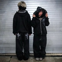 Jean ample à motif squelette gothique américain pour homme, style Y2K Street Hip Hop Harajuku, coupe large, pantalon de travail
