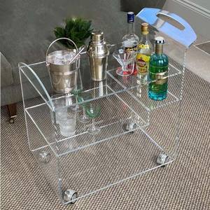 2022 विधानसभा नवीनतम शैली लक्जरी <span class=keywords><strong>3</strong></span> परतों स्पष्ट एक्रिलिक होटल खाना परोसने ट्राली के लिए बार गाड़ी - Product Image 3