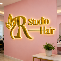 Letrero LED 3D con Logotipo Personalizado, Letrero Metálico Iluminado para Pared, Letrero con Letras LED para Salón de Belleza, Spa, Estudio, Entrega Rápida