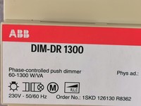 Plc Dim-dr 1300 I-bus Phase-controlled Push Dimmer-new Without Box for Warranty Product